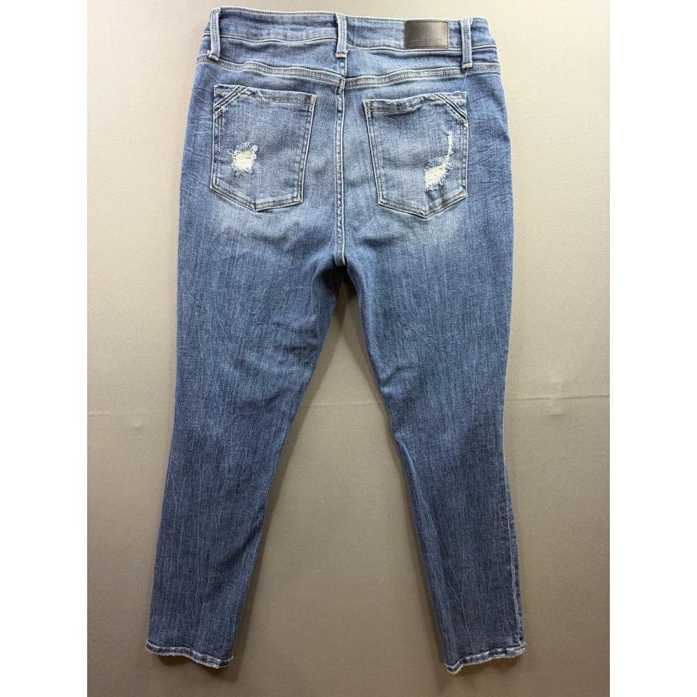 Buckle Black Ankle Skinny Jeans Womens Blue Distressed Stretch 30x27